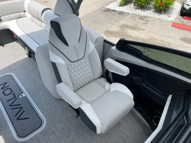 Slide: The Image of Luxurious seating on 2026 Avalon 2585 Catalina Windshield Quad Lounger with high-performance features. - 17