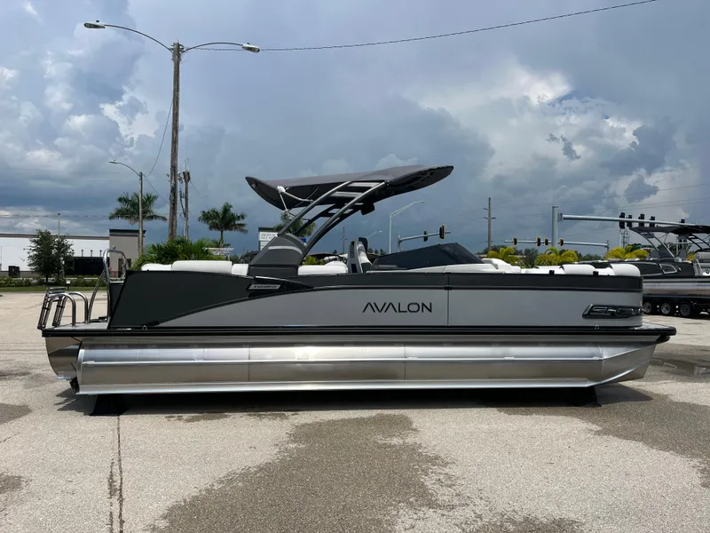 Slide: The Image of 2026 Avalon 2585 Catalina Windshield Quad Lounger, Tri Toon with Mercury 400hp V-10 motor. - 4