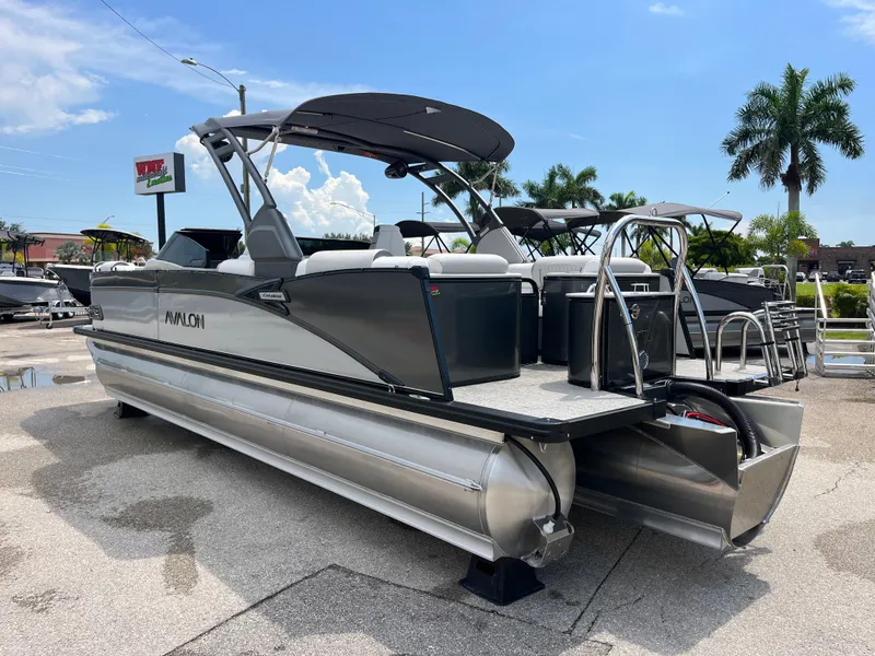 Slide: The Image of 2026 Avalon 2585 Catalina Windshield Quad Lounger, Tri Toon, with Mercury 400hp V-10 motor. - 7