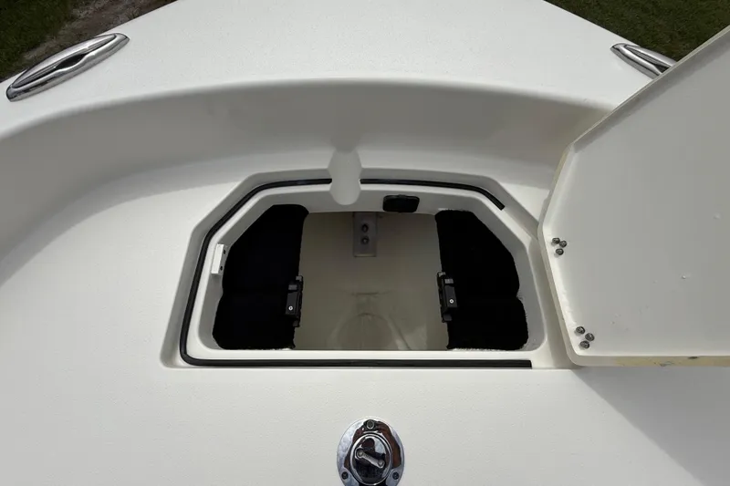Slide: The Image of Open storage compartment on 2026 Pathfinder 2700 Open boat deck. - 47