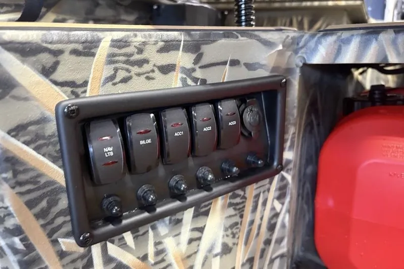 Slide: The Image of Control panel of 2026 Tracker Grizzly 1650 T Prairie Wings Edition boat. - 14