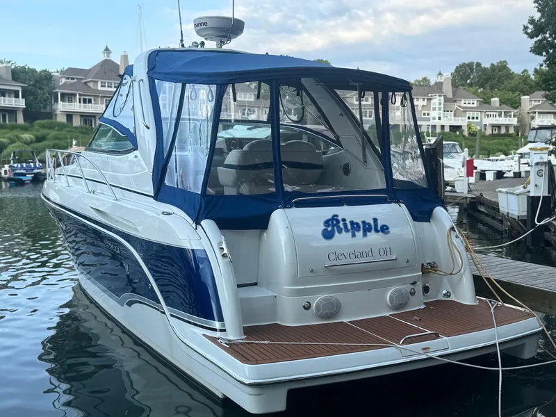 Slide: The Image of 2008 Formula 34 PC boat named "Ripple" docked in Cleveland, Ohio marina. - 3