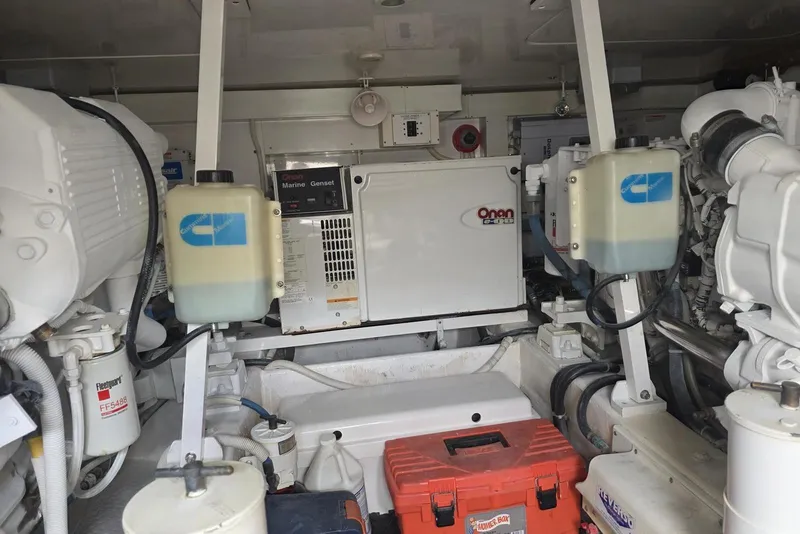 Slide: The Image of Engine room of a 2008 Post 42 boat with Onan Marine Genset. - 48