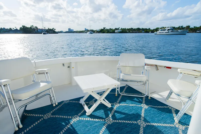 Slide: The Image of Deck of 2008 Post 42 yacht with chairs, table, and ocean view. - 20