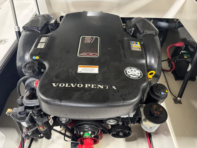 Slide: The Image of Volvo Penta engine in 2012 Cobalt A-25 boat, showcasing power and design. - 16