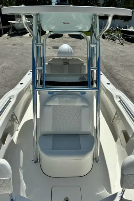Slide: The Image of 2026 Key West 239 FS boat interior with seating and T-top. - 12