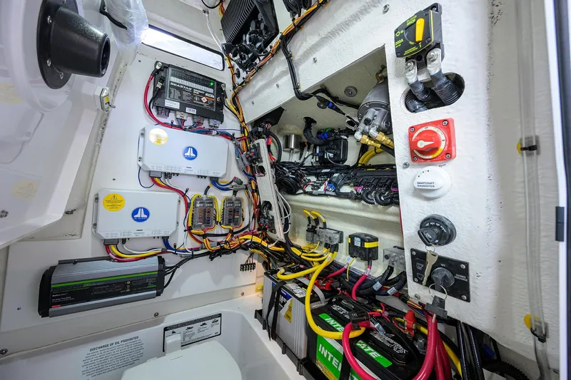 Slide: The Image of Electrical system of 2026 Sportsman Heritage 231 Center Console boat, showcasing wiring and components. - 25