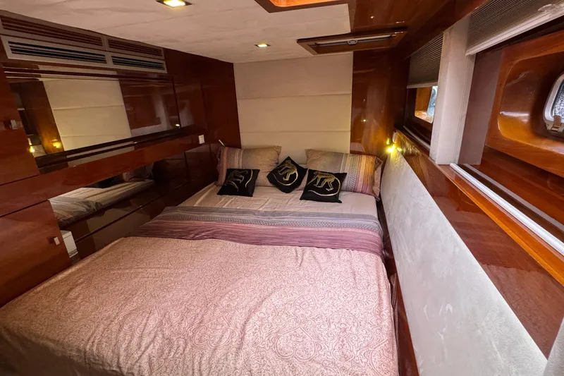 Slide: The Image of Luxurious bedroom interior of 2011 Sunreef 62 yacht with elegant wood finishes. - 34