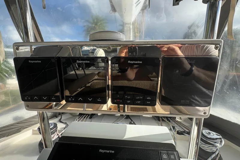 Slide: The Image of Control panel of a 2011 Sunreef 62 yacht with Raymarine displays. - 39