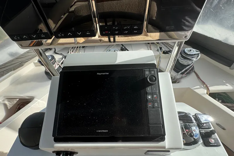 Slide: The Image of Control panel of a 2011 Sunreef 62 yacht with Raymarine navigation system. - 40