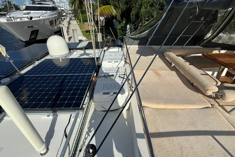 Slide: The Image of Sunreef 62 yacht deck with solar panels and seating, 2011 model. - 43