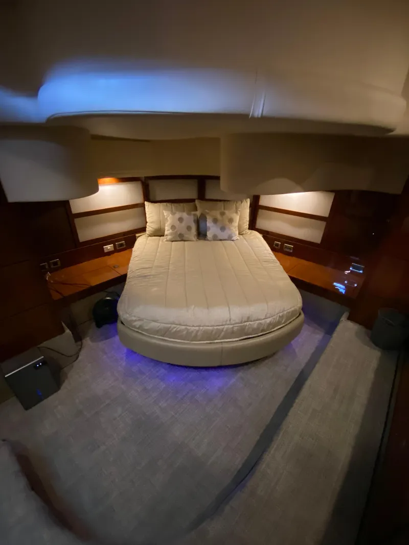 Slide: The Image of Luxurious bedroom interior of 2008 Sea Ray 47 Sedan Bridge yacht. - 23