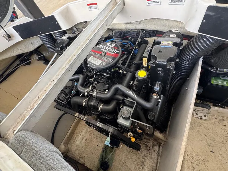 Slide: The Image of Engine compartment of a 2008 Sea Ray 185 Sport boat with a 4.3L Mercury engine. - 15