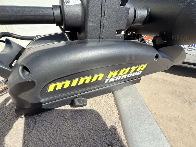 Slide: The Image of Minn Kota Terrova motor on 2005 Bass Tracker PGV16 boat. - 9