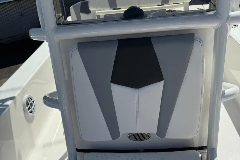 Slide: The Image of 2025 Robalo 206 Cayman boat interior with modern seating design. - 11