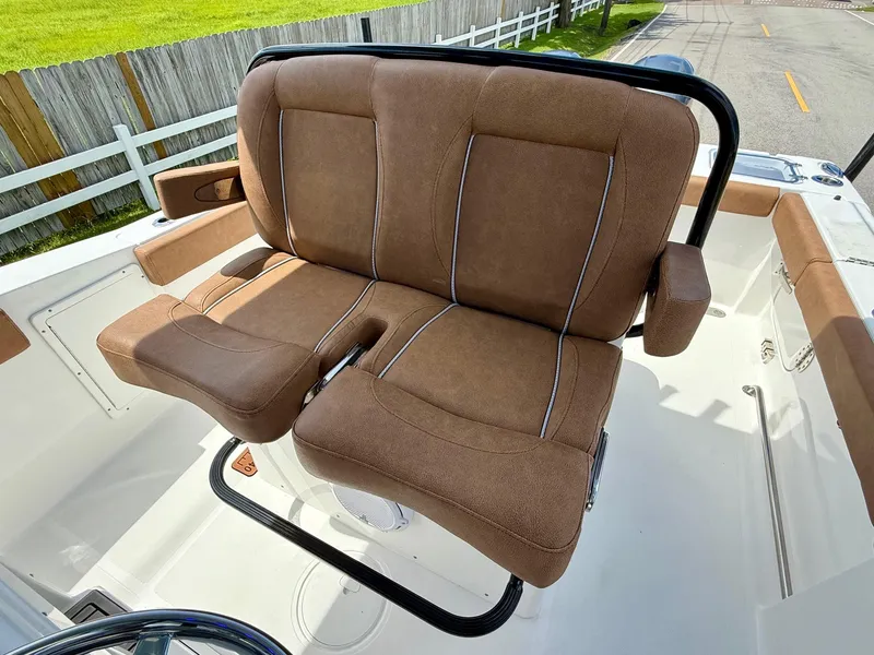 Slide: The Image of Brown seating on 2023 Sea Hunt Gamefish 27 boat, forward seating area. - 10