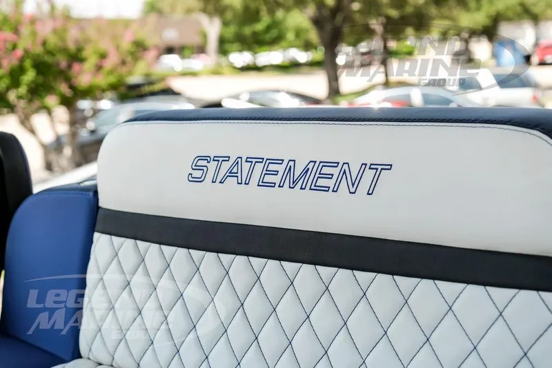 Slide: The Image of 2023 Statement 350 Open boat seat with quilted design and logo embroidery. - 31