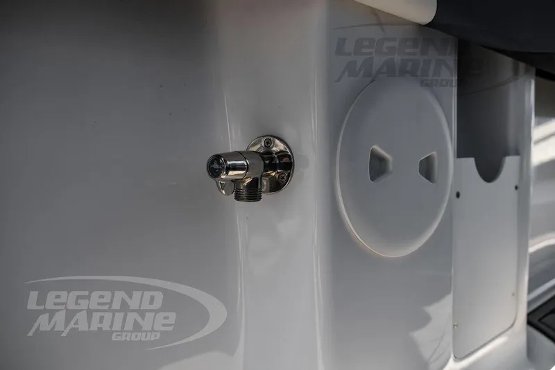 Slide: The Image of 2023 Statement 350 Open boat detail with Legend Marine Group branding. - 47