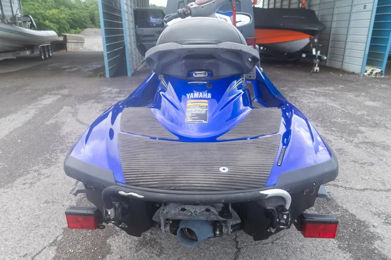 Slide: The Image of 2007 Yamaha WaveRunner FX Cruiser HO, blue, rear view in storage facility. - 6