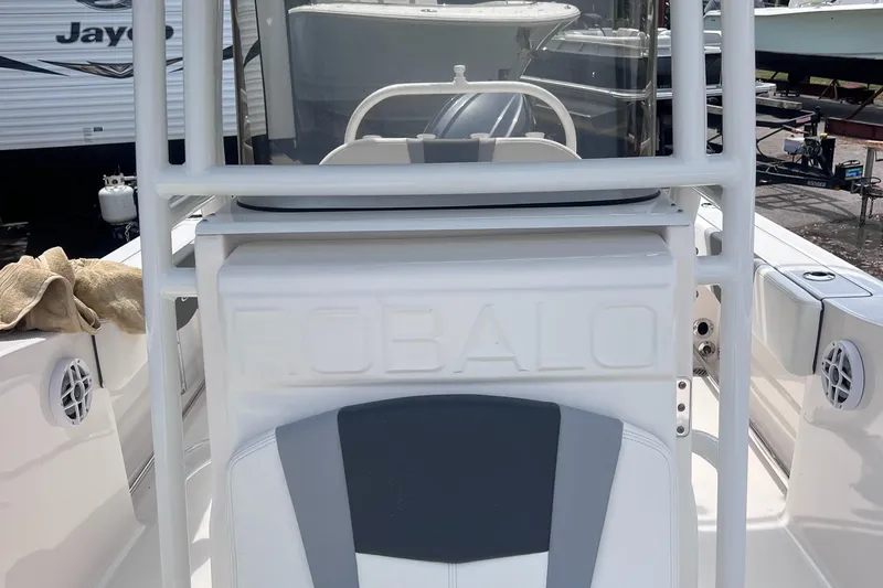 Slide: The Image of 2024 Robalo R200 Center Console boat interior with seating and console details. - 14