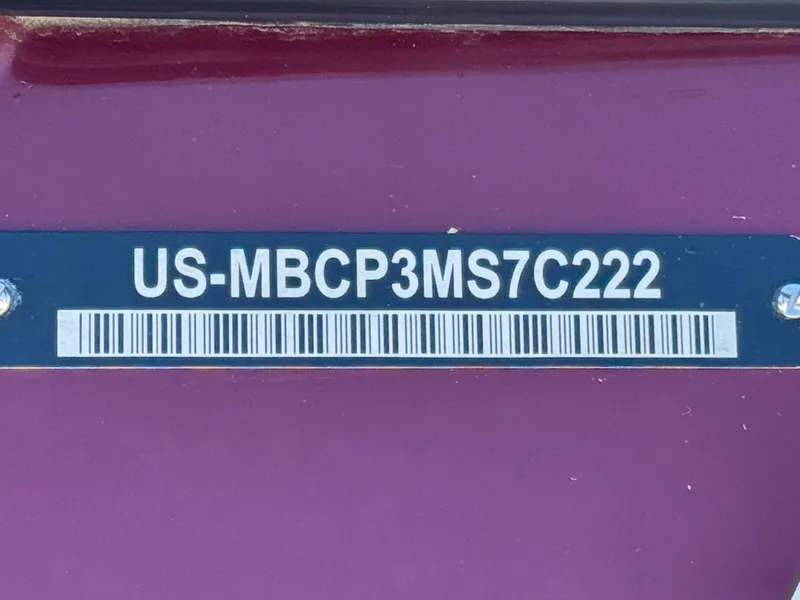 Slide: The Image of 2022 MasterCraft XStar S hull identification number on a purple background. - 47