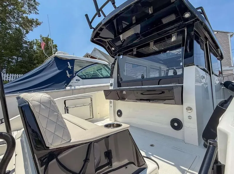 Slide: The Image of Navan C30 2025 boat interior with seating and storage, showcasing modern design and functionality. - 18