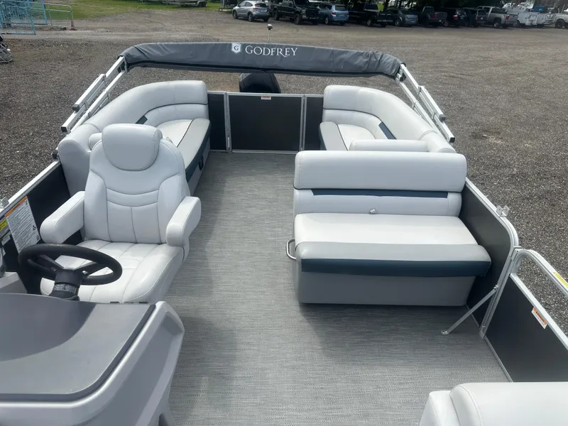 Slide: The Image of 2022 Godfrey SWEETWATER 2286 SB pontoon boat with spacious seating and modern design. - 11