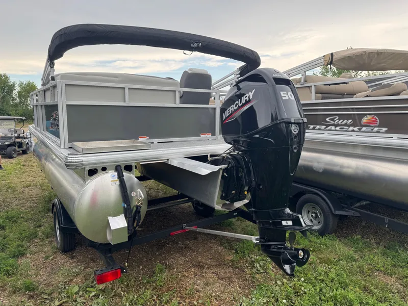 Slide: The Image of 2026 Sun Tracker Bass Buggy 16 XL pontoon boat with Mercury 50 outboard motor. - 5