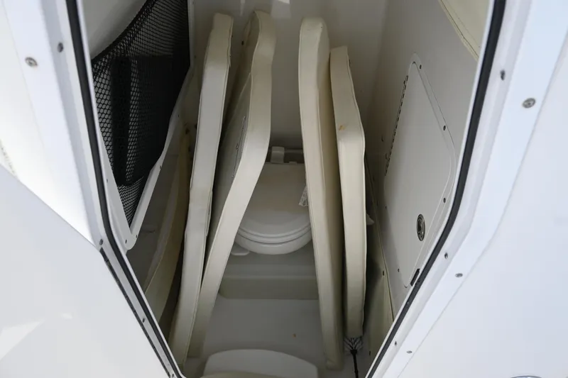 Slide: The Image of Interior of 2013 Sea Hunt Gamefish 27 boat showing storage and seating area. - 40
