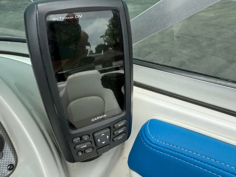 Slide: The Image of Garmin echomap DV on 2017 Chaparral 19 H2O Sport boat dashboard. - 6