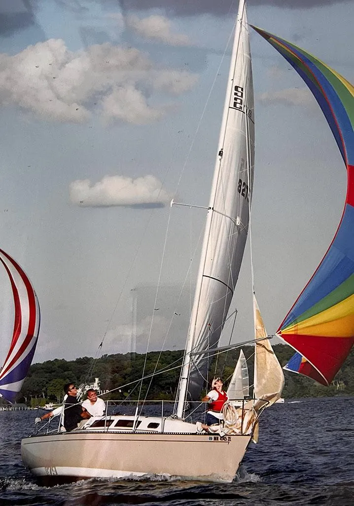 The Image of Sailing on 1982 S2 7.9 yacht with colorful spinnaker on a sunny day. - 3