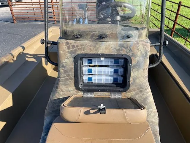 Slide: The Image of Fishing boat console with storage compartments, Excel 2172 Cat Pro CC, 2025 model. - 10