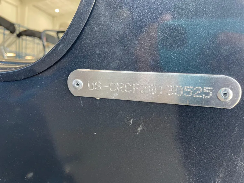 Slide: The Image of 2025 Crestliner 2050 Fish Hawk identification plate with serial number. - 22