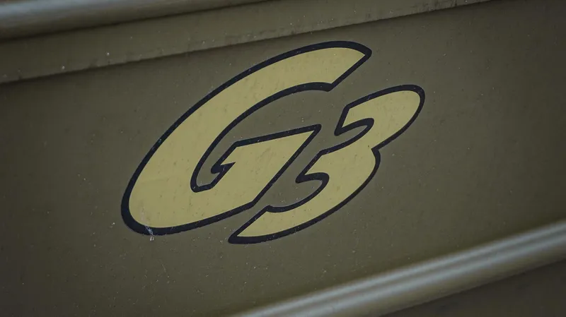 Slide: The Image of Close-up of G3 logo on 2025 model 1548 VBW boat. - 6