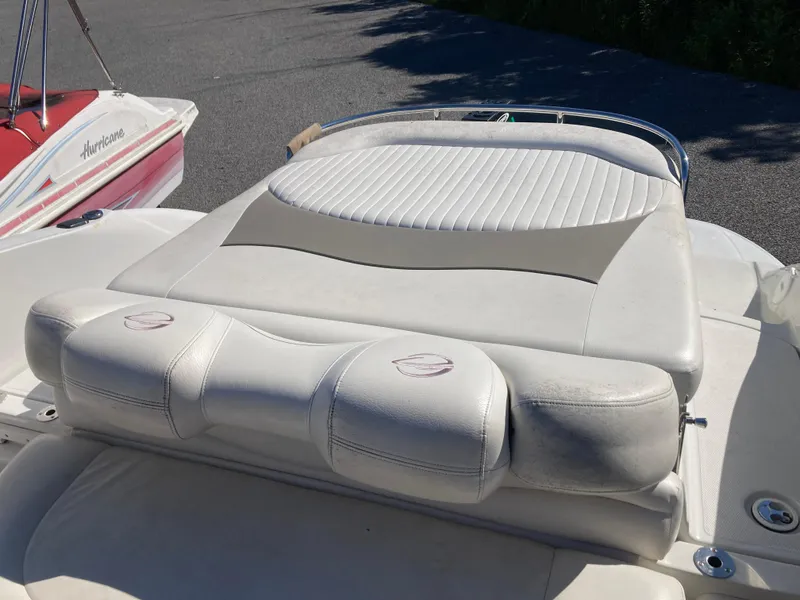 Slide: The Image of 2007 Crownline 260 LS boat with white leather seating and sun pad. - 8