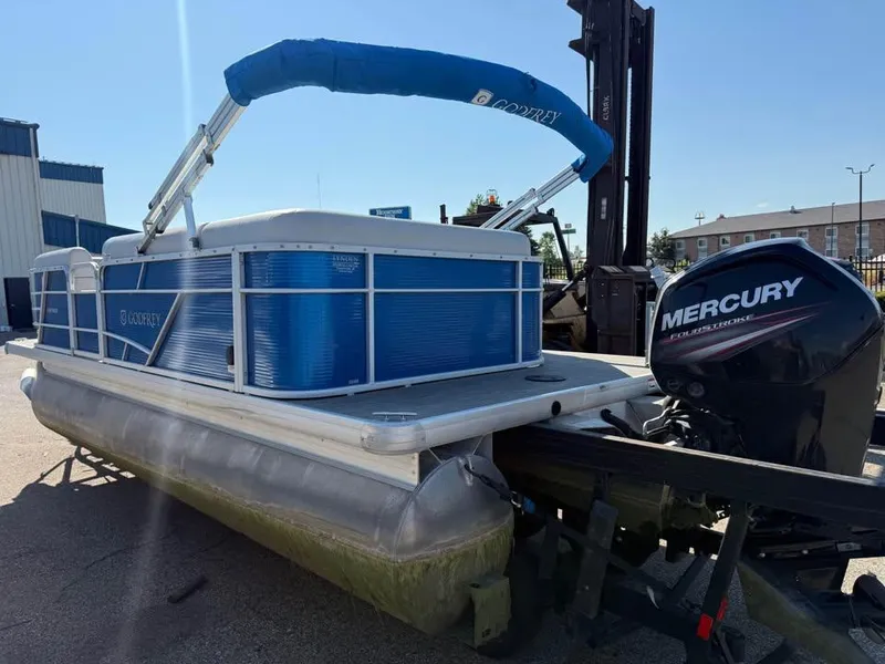 Slide: The Image of 2020 Godfrey Sweetwater 2086 CX pontoon boat with Mercury outboard motor. - 2