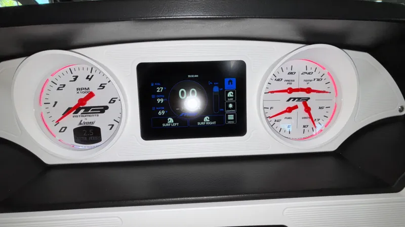 Slide: The Image of Dashboard of 2025 MB B52 23 Classic with RPM, fuel, and digital display. - 13