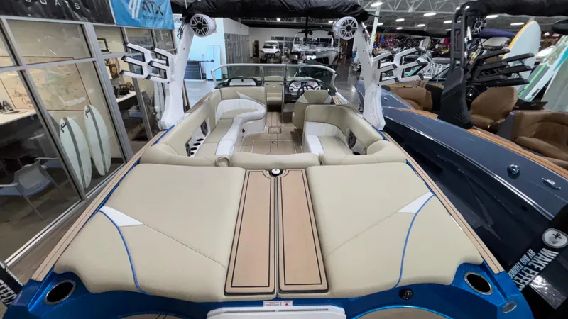 Slide: The Image of 2025 MB B52 23 Classic boat interior with beige seating and modern design. - 37