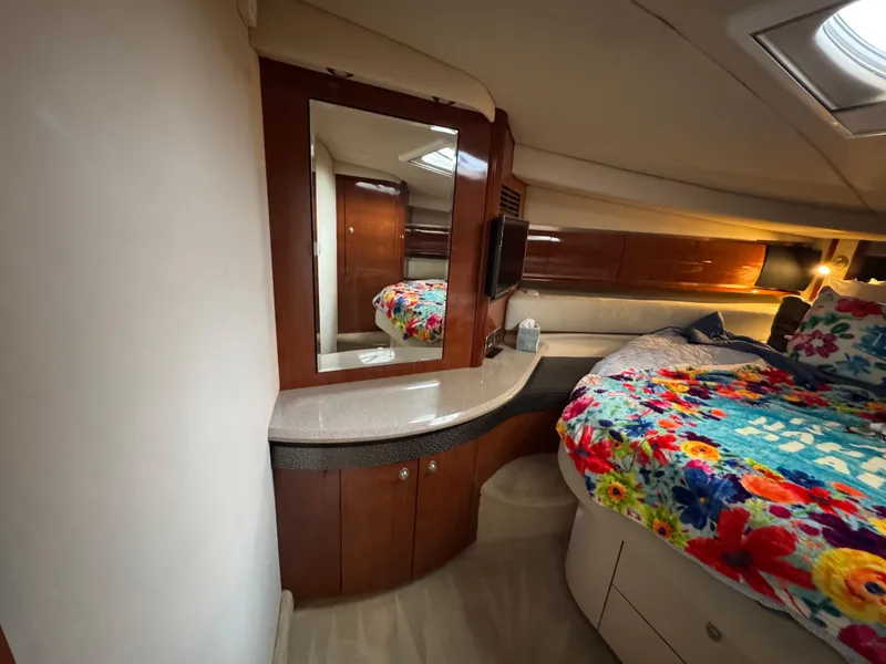 Slide: The Image of Luxurious bathroom in 2003 Sea Ray 500 Sundancer yacht with shower and sink. - 40