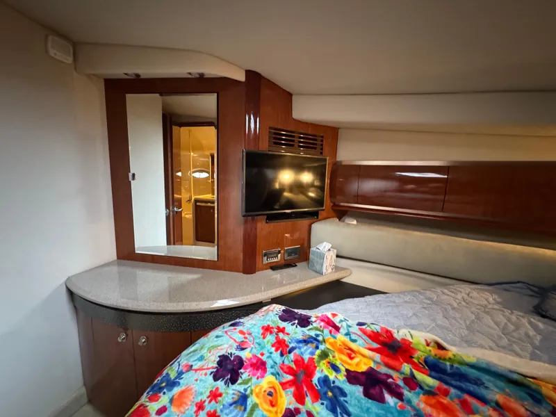 Slide: The Image of Bathroom interior of 2003 Sea Ray 500 Sundancer yacht with sink and toilet. - 41