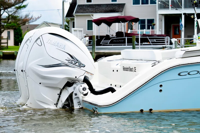 Slide: The Image of 2024 Cobia 350 boat with Yamaha XTO engine in Rehoboth Beach, DE waters. - 4