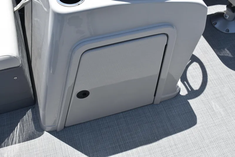 Slide: The Image of 2024 SunChaser Geneva 20 Fish 4 boat console with storage compartment. - 11