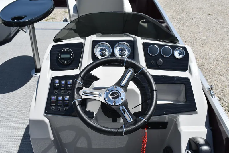 Slide: The Image of Steering console of 2024 SunChaser Geneva 20 Fish 4 pontoon boat. - 9