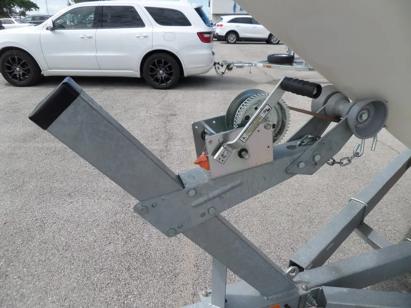Slide: The Image of Boat trailer winch system for 1995 Sea Ray 250 Sundancer, parked near a white SUV. - 11