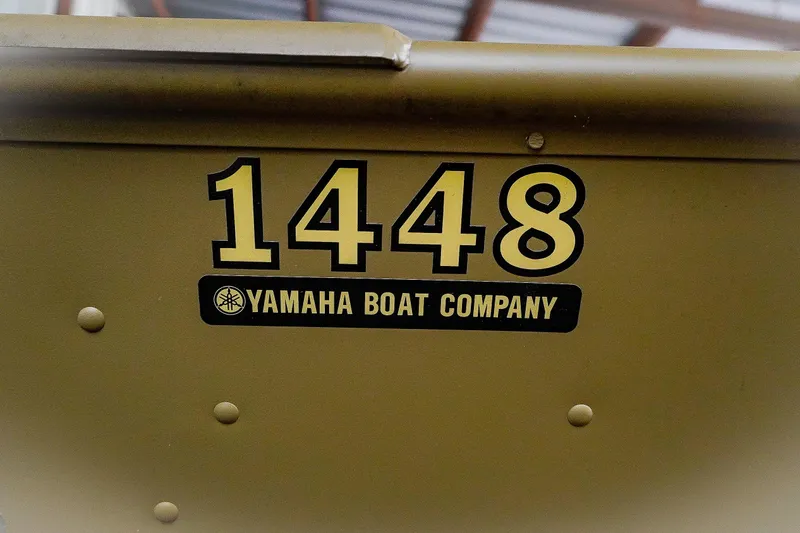 Slide: The Image of Yamaha Boat Company logo on G3 Gator Tough 1448 LW, 2025 model. - 24