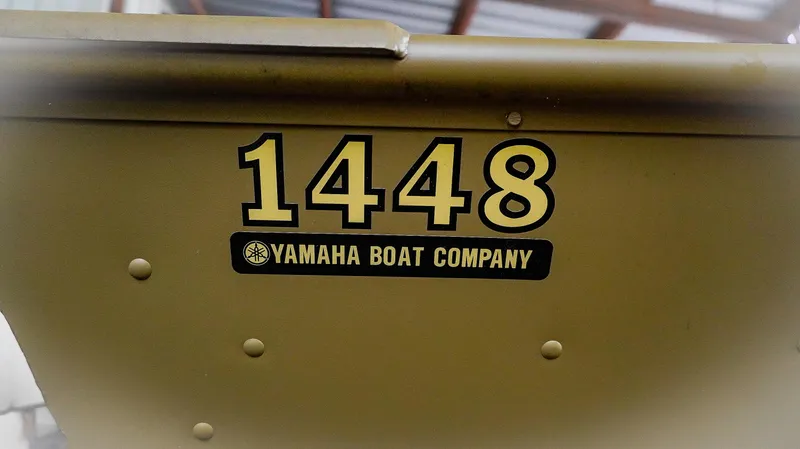 Slide: The Image of Yamaha Boat Company logo on G3 Gator Tough 1448 LW, 2025 model. - 7