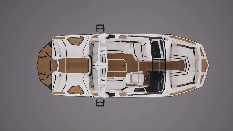 Slide: The Image of 2026 Nautique Super Air Nautique G21 boat displayed indoors on a trailer. - 4