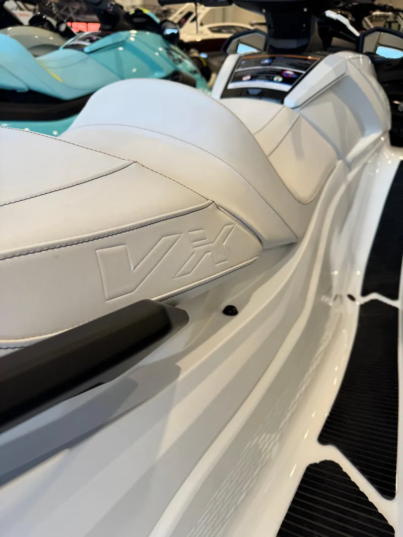 Slide: The Image of 2025 Yamaha WaveRunner VX Cruiser with sleek white seat design. - 5