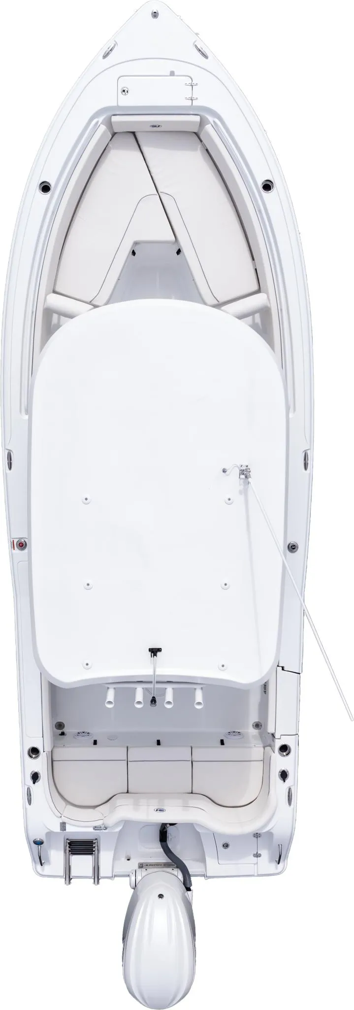 Slide: The Image of Top view of 2026 Sea Hunt Ultra 245 SE boat, showcasing sleek design and spacious deck. - 38