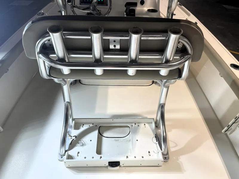 Slide: The Image of 2021 Key West 210 Bay Reef boat with rod holders and seating area. - 37